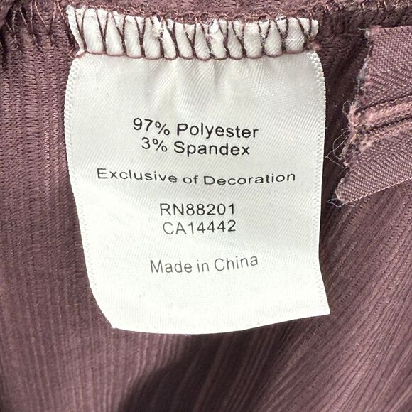 Mondetta Women's M Ribbed Burgundy Long Sleeve Crewneck‎ Stretch Sweatshirt - Picture 3 of 7